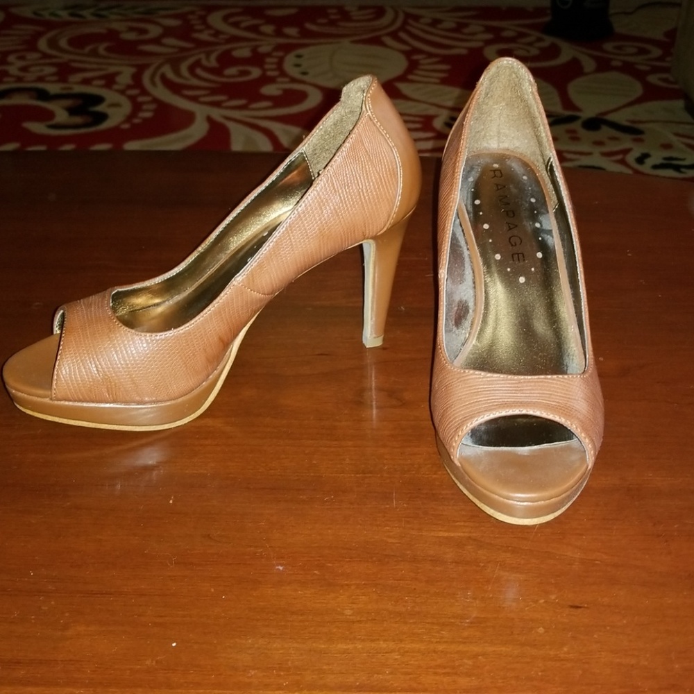Rampage peep toe heels